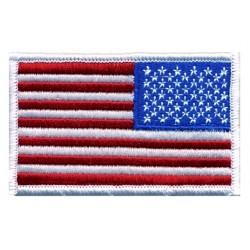 US FLAG PATCH WHITE REVERSED 