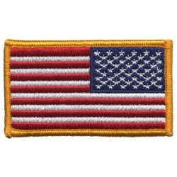 US FLAG PATCH GOLD REVERSED