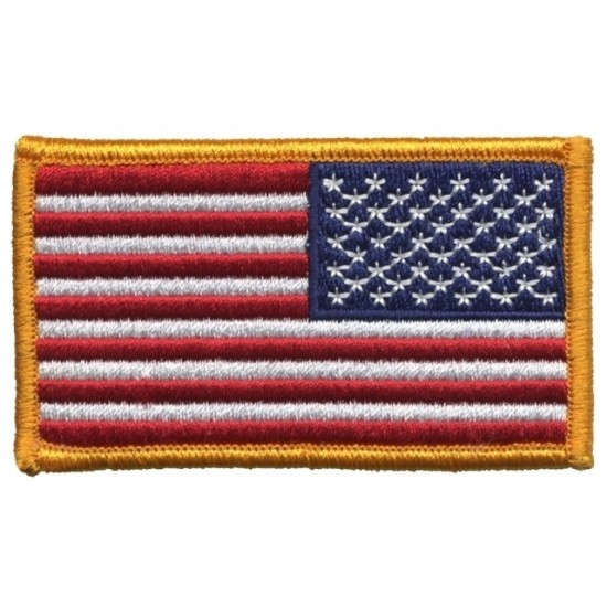 US FLAG PATCH GOLD REVERSED