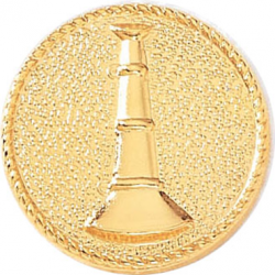 Fireman Bugles Insignia In Metallic Disc Fireman Bugles Insignia In Metallic Disc
