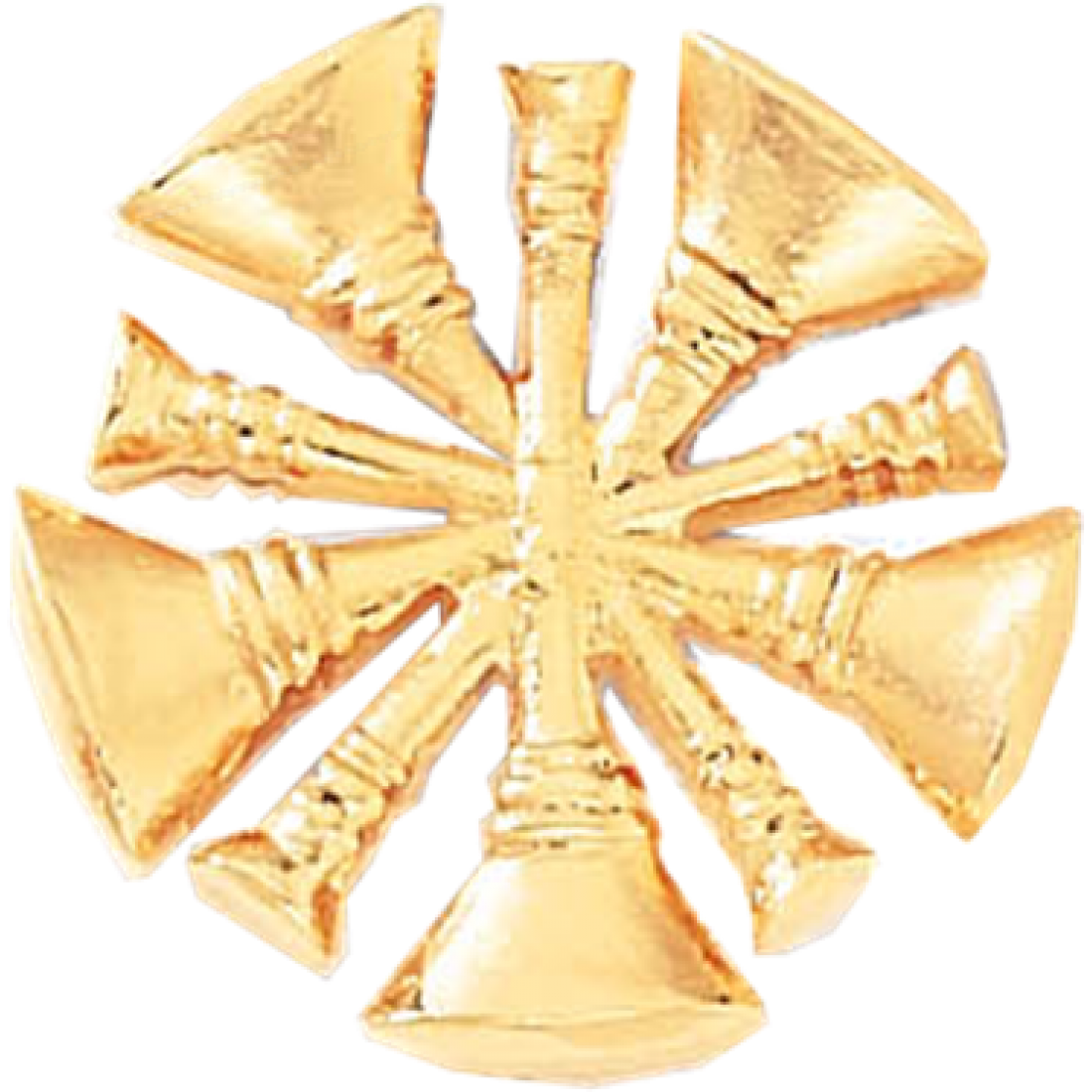 Fireman CutOut Bugle Pins 5 Bugles (Chief)