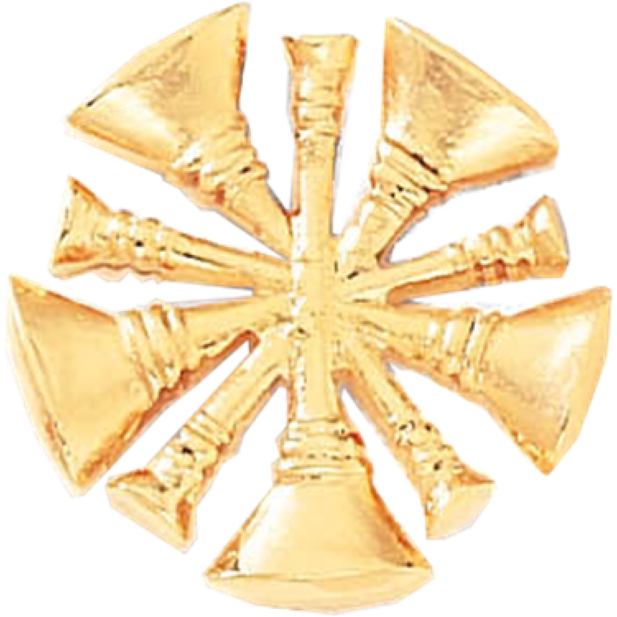 Fireman CutOut Bugle Pins 5 Bugles (Chief)