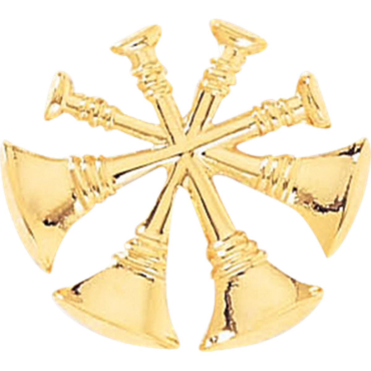 Fireman CutOut Bugle Pins 4 Bugles (Deputy Chief)