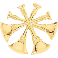 Fireman Cut-Out Bugle Pins - 4 Bugles (Deputy Chief)