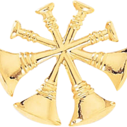 Fireman Cut-Out Bugle Pins - 4 Bugles (Deputy Chief)