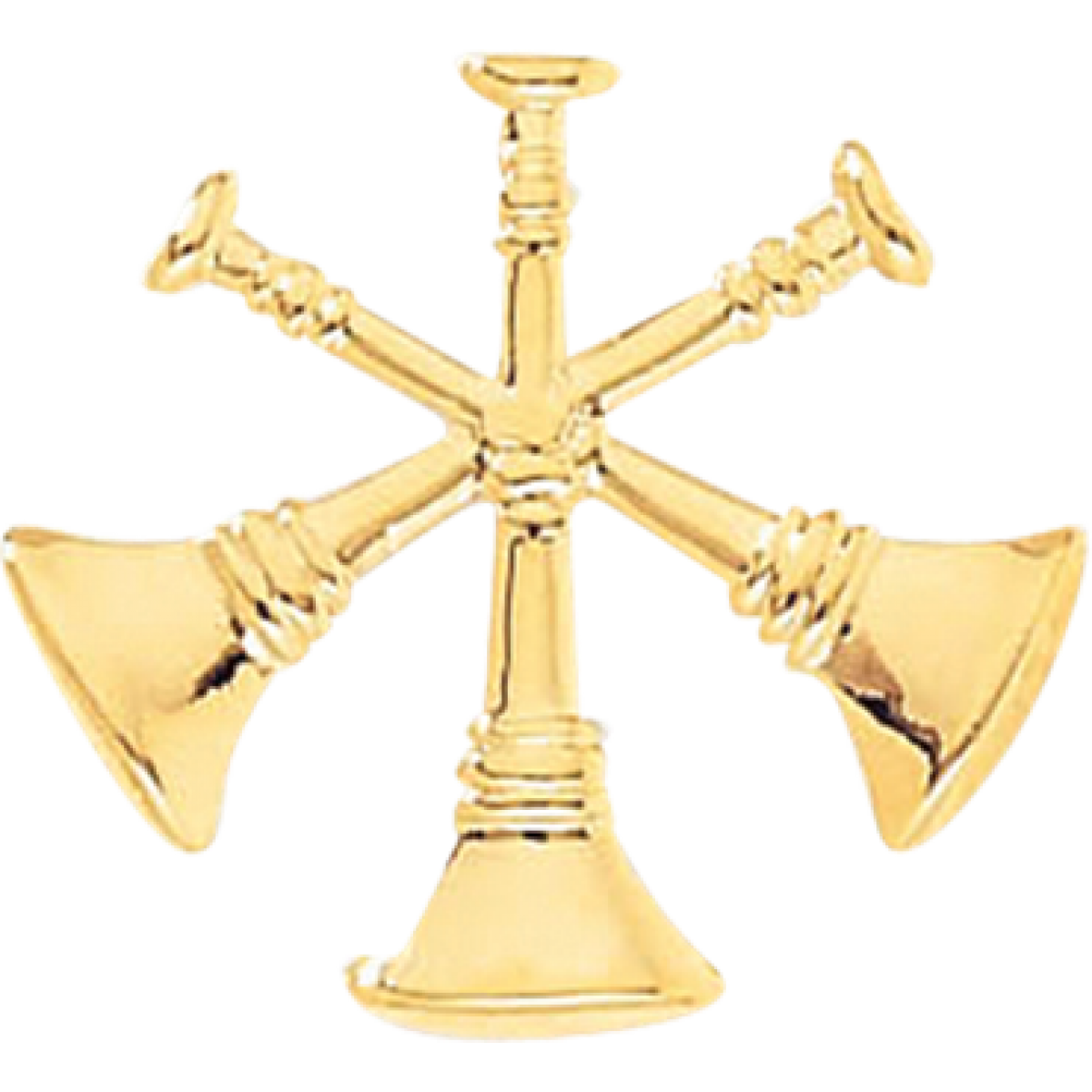Fireman CutOut Bugle Pins 3 Bugles (Asst. Chief)