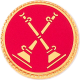 Fireman Bugles Insignia In Round Disc